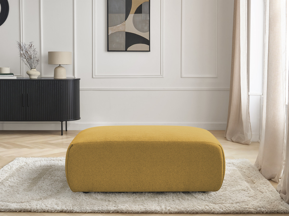Pouf petit JANA chiné jaune — vue 5