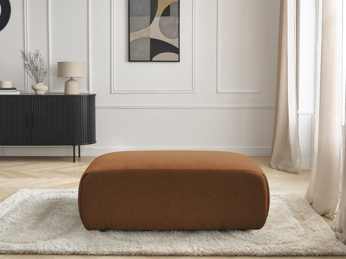 JANA kleine poef in gemêleerde stof