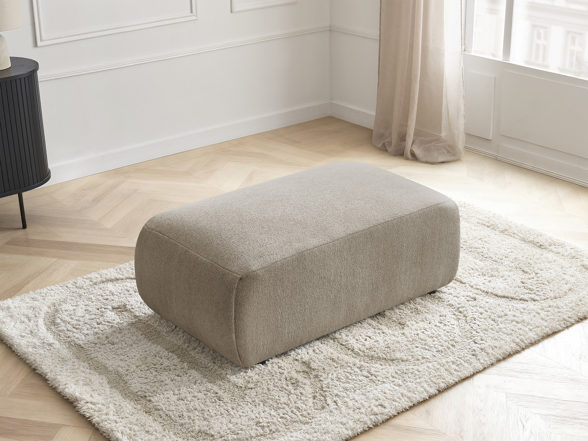 JANA kleine poef in gemêleerde stof