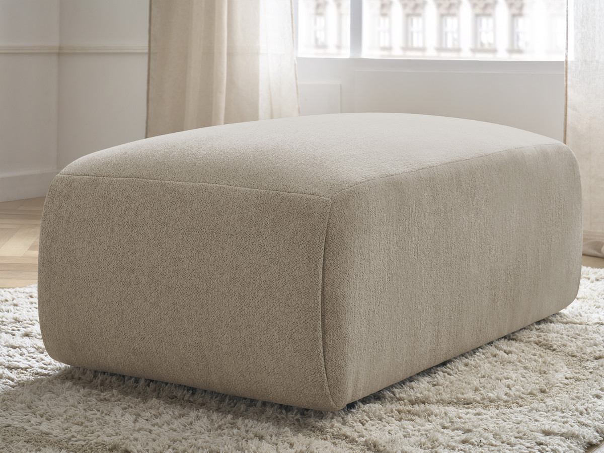 JANA kleine poef in gemêleerde stof