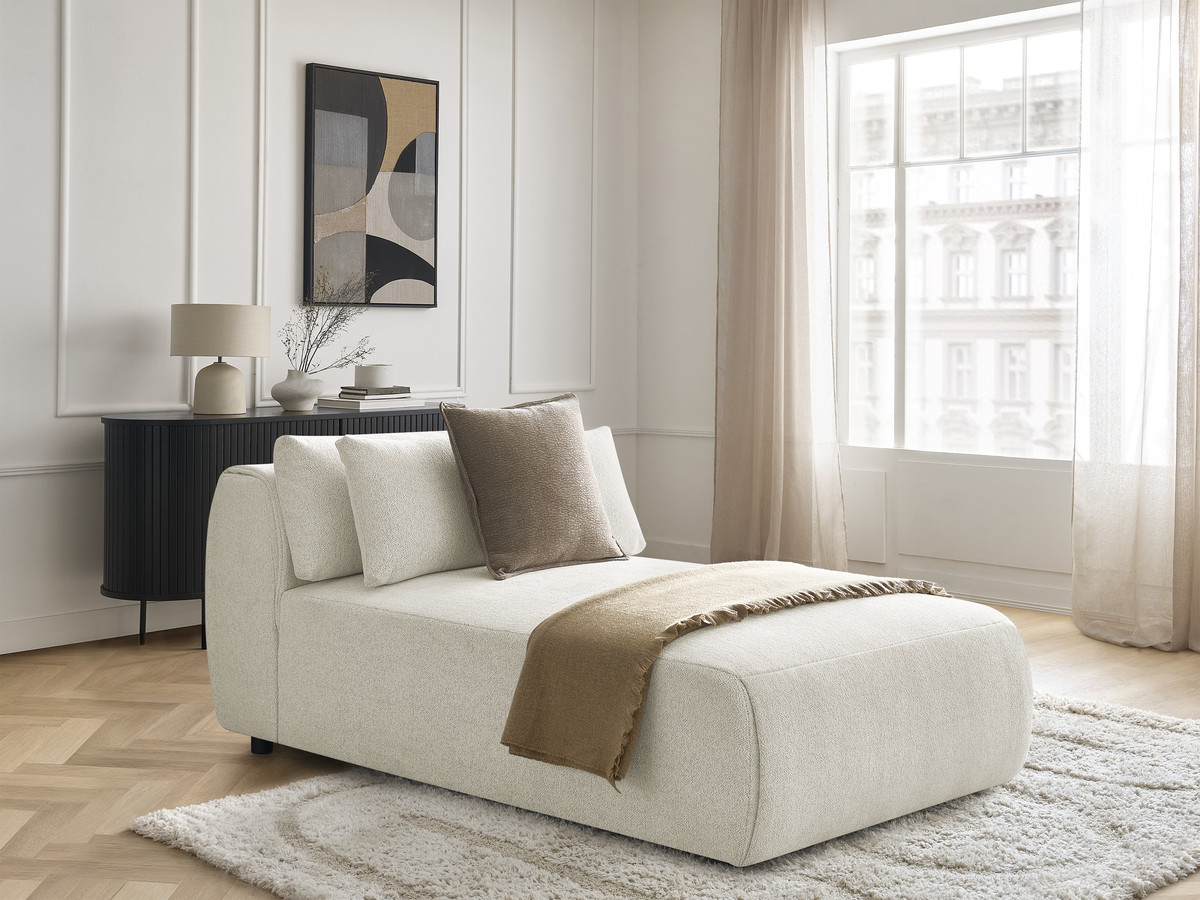 Chaise longue met hoofdsteun voor modulaire bank JANA, gemêleerde stof