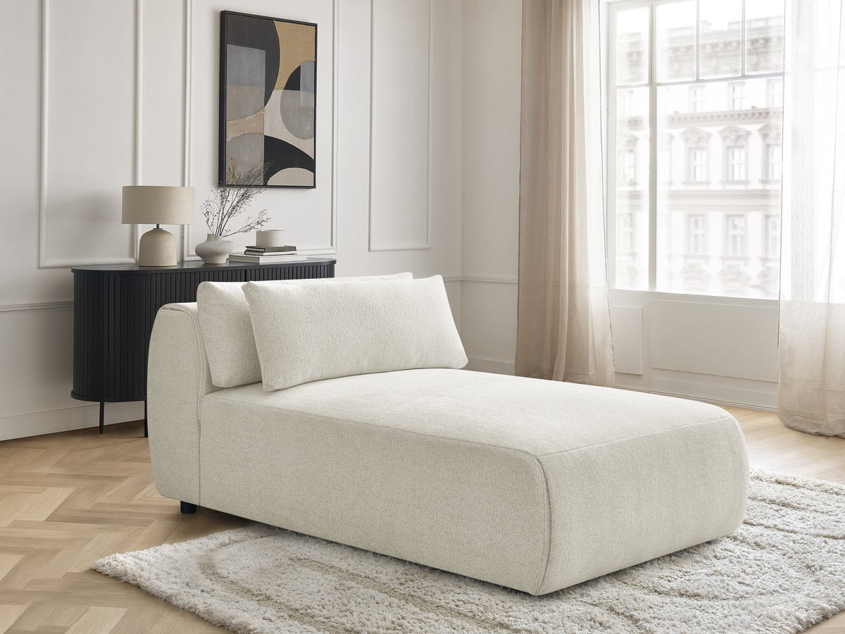 Méridienne avec têtière pour canapé modulable JANA chiné blanc — vue 6