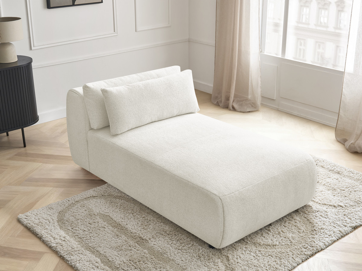 Chaise longue met hoofdsteun voor modulaire bank JANA, gemêleerde stof