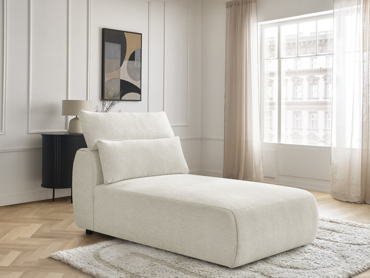 Chaise longue met hoofdsteun voor modulaire bank JANA, gemêleerde stof
