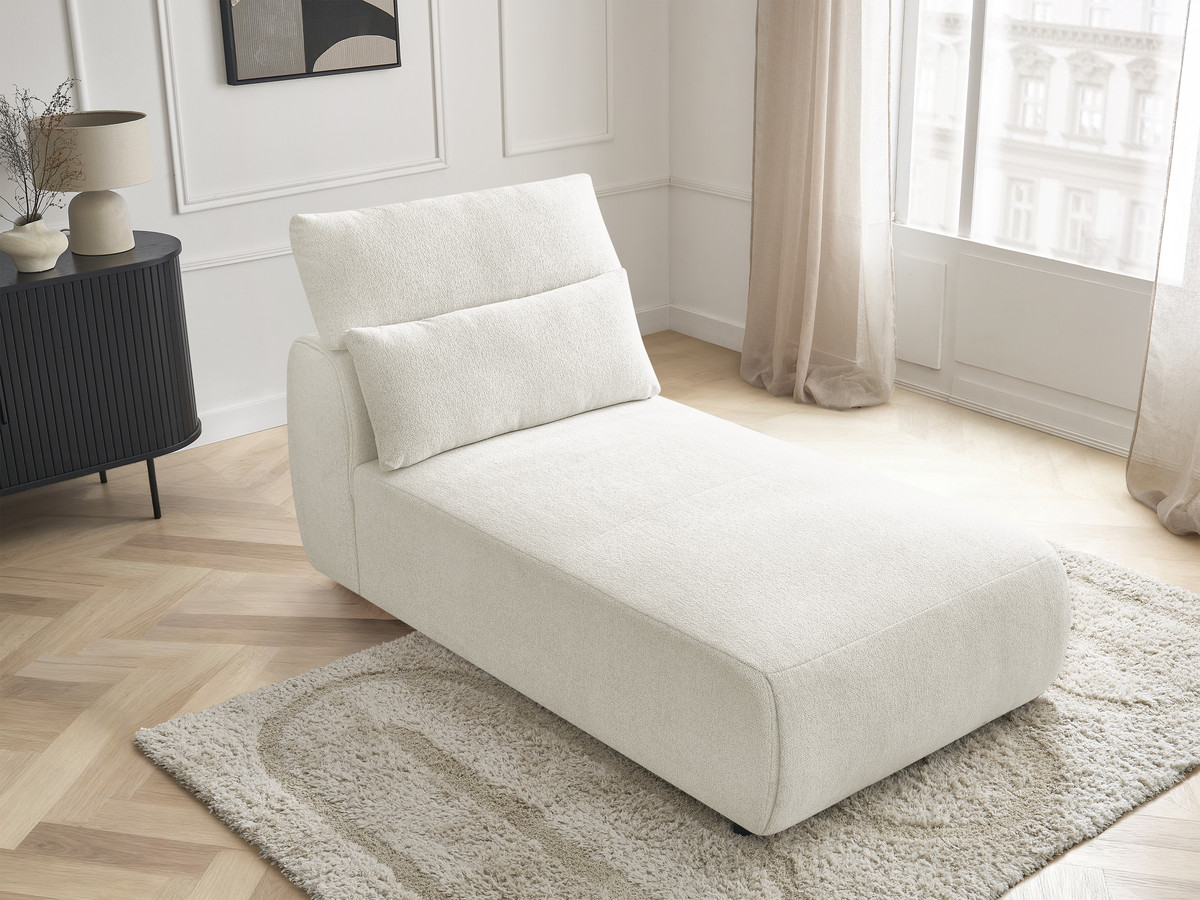Chaise longue met hoofdsteun voor modulaire bank JANA, gemêleerde stof
