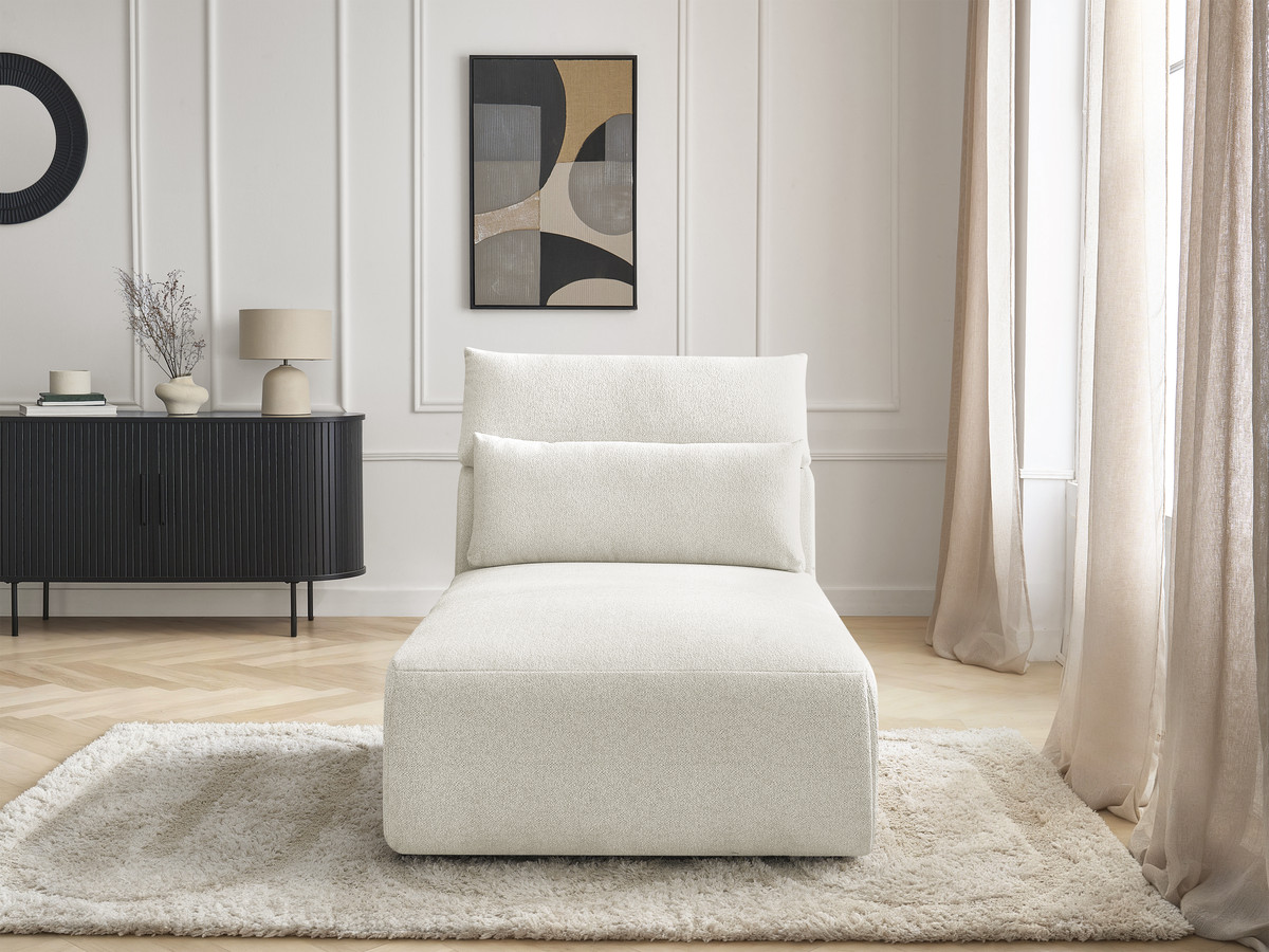 Chaise longue met hoofdsteun voor modulaire bank JANA, gemêleerde stof