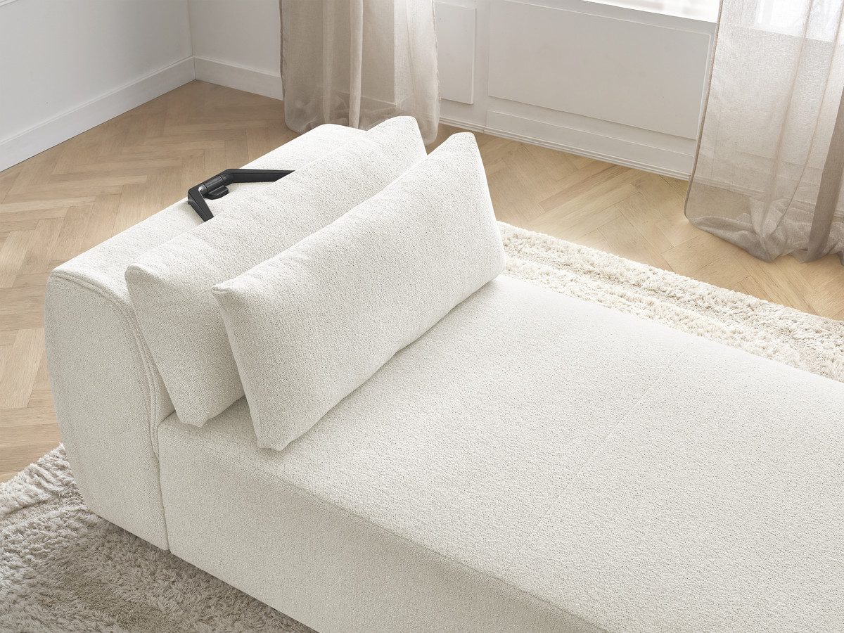 Chaise longue met hoofdsteun voor modulaire bank JANA, gemêleerde stof