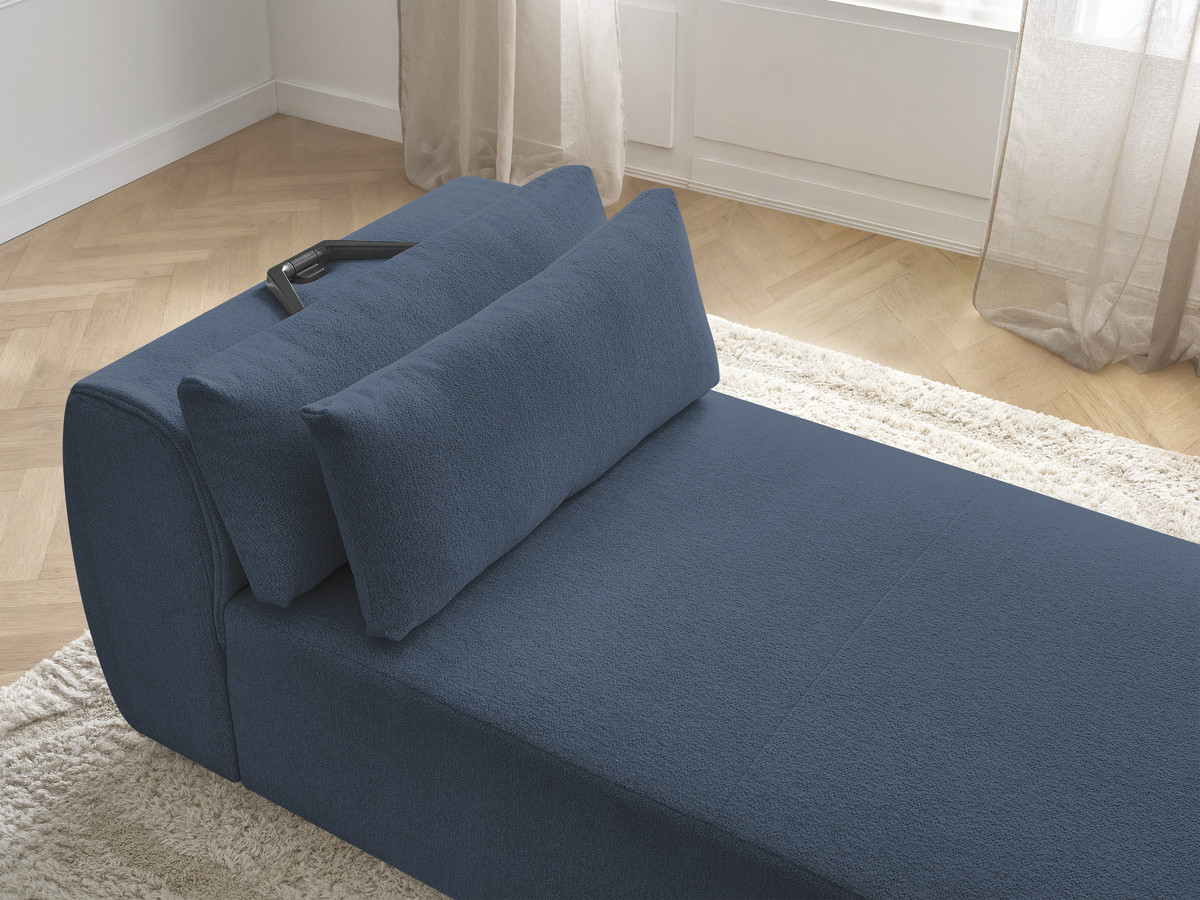 Chaise longue met hoofdsteun voor modulaire bank JANA, gemêleerde stof