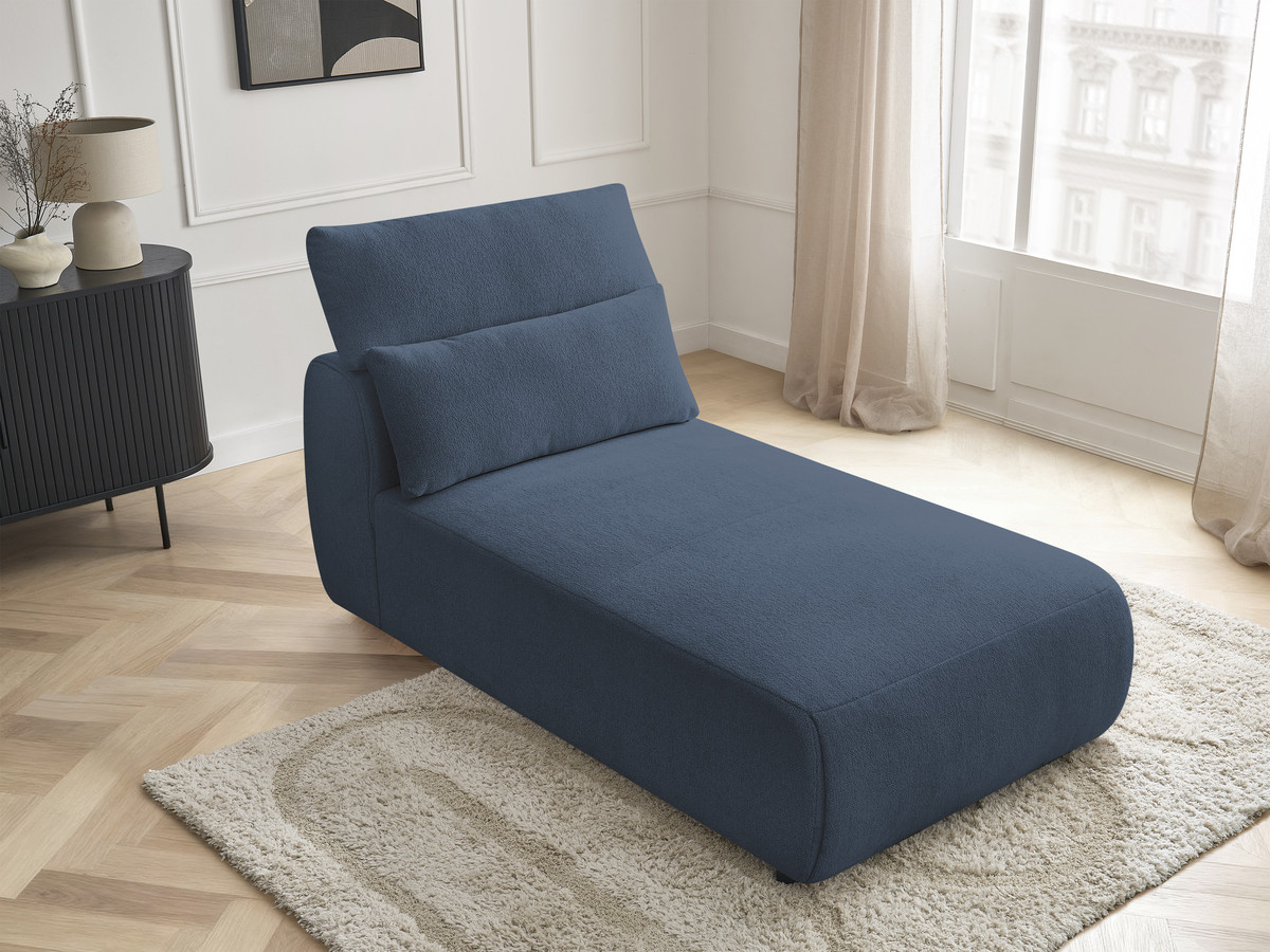 Chaise longue met hoofdsteun voor modulaire bank JANA, gemêleerde stof