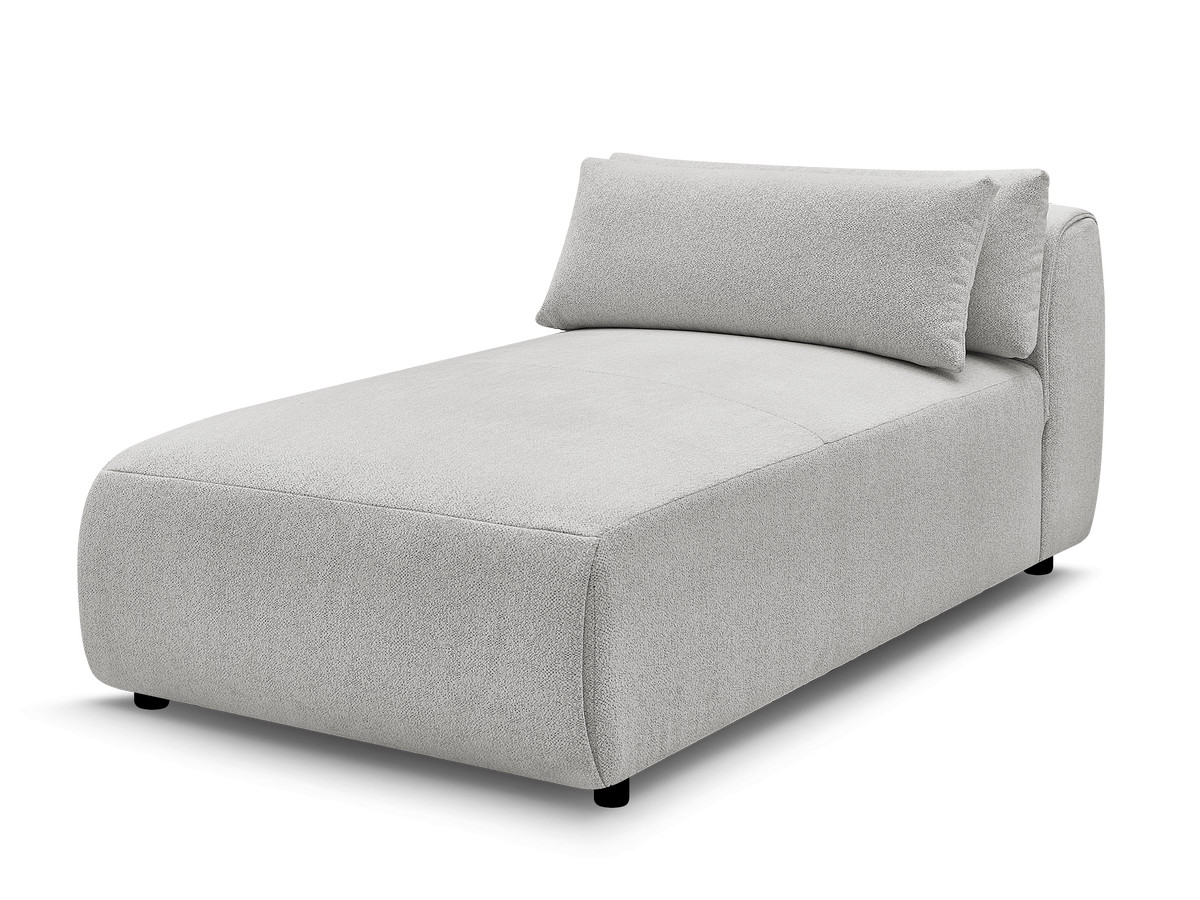 chaise longue met hoofdsteun voor modulaire bank jana, gemêleerde stof gekleurd lichtgrijs