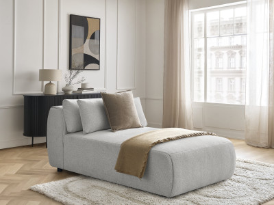 Méridienne avec têtière pour canapé modulable JANA tissu chiné