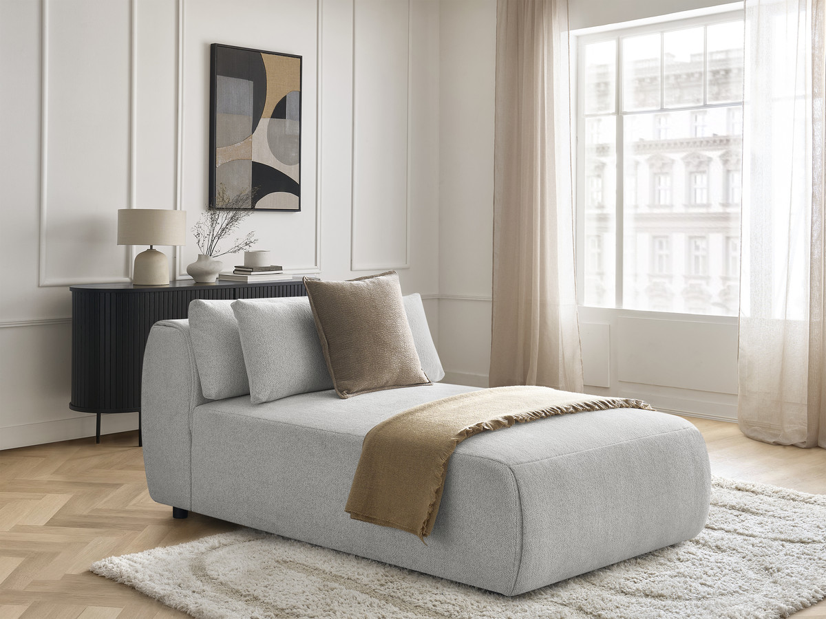 Méridienne avec têtière pour canapé modulable JANA tissu chiné