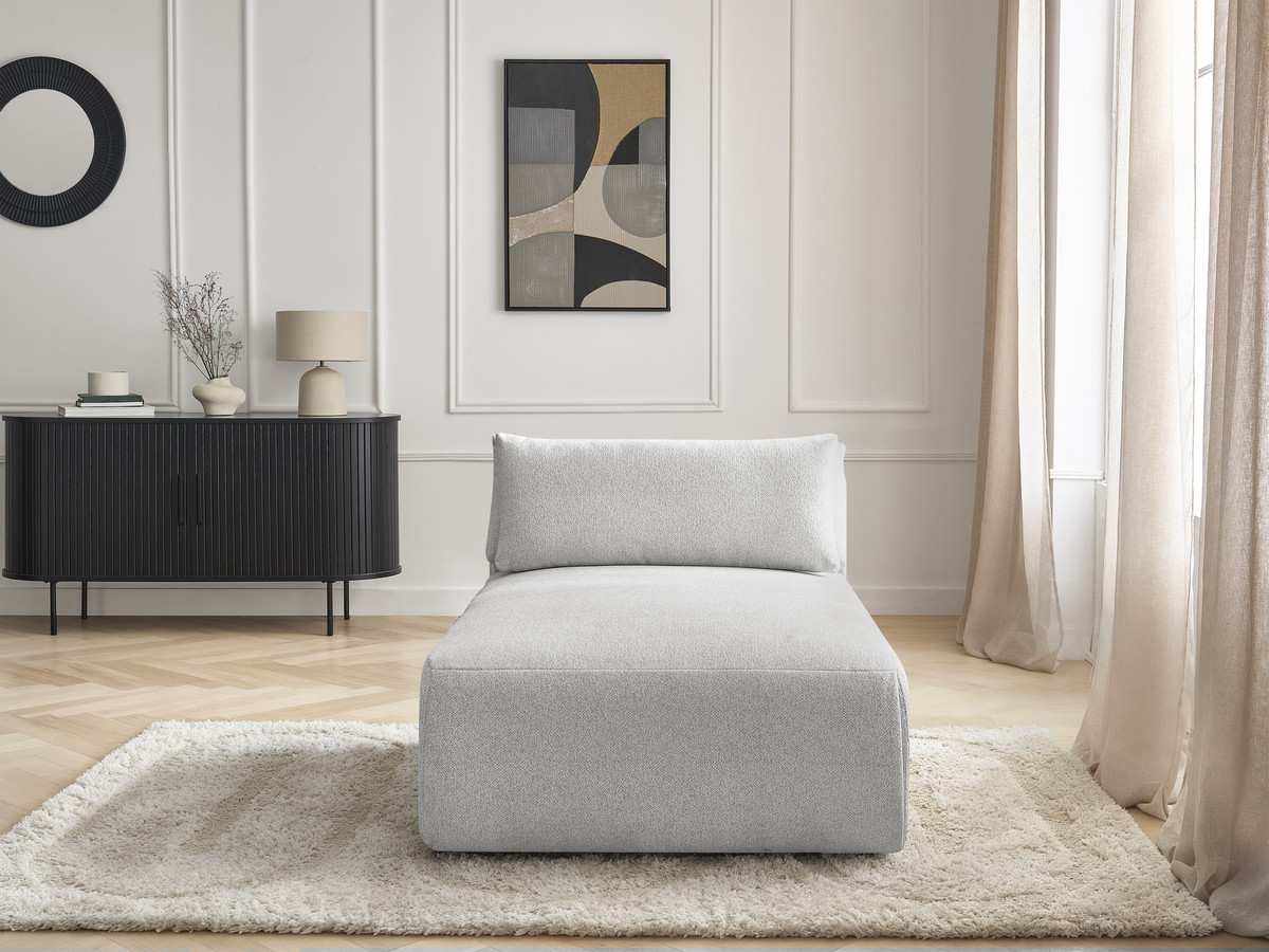 Méridienne avec têtière pour canapé modulable JANA chiné gris clair — vue 5