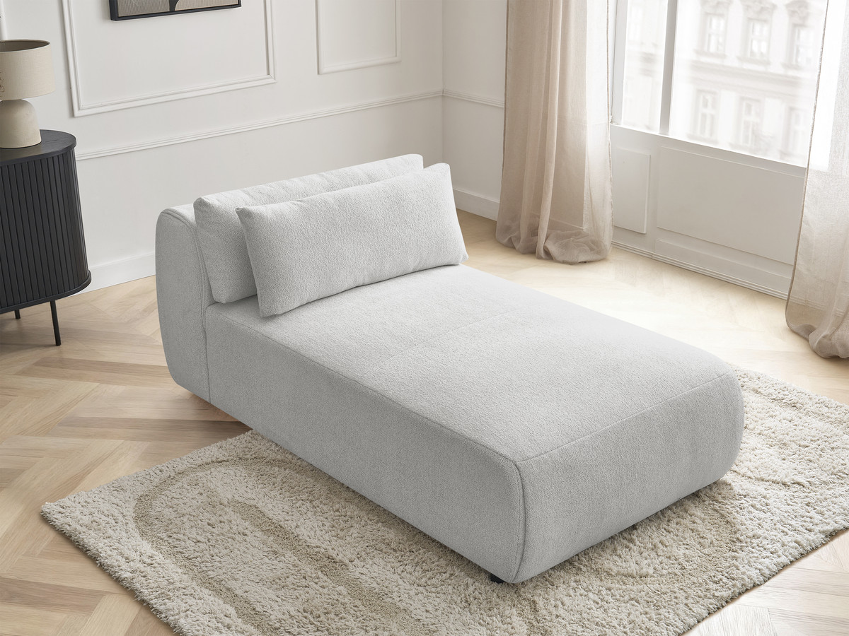 Chaise longue met hoofdsteun voor modulaire bank JANA, gemêleerde stof