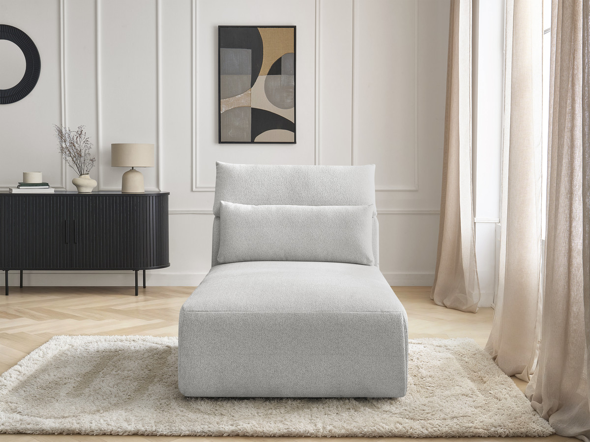 Chaise longue met hoofdsteun voor modulaire bank JANA, gemêleerde stof