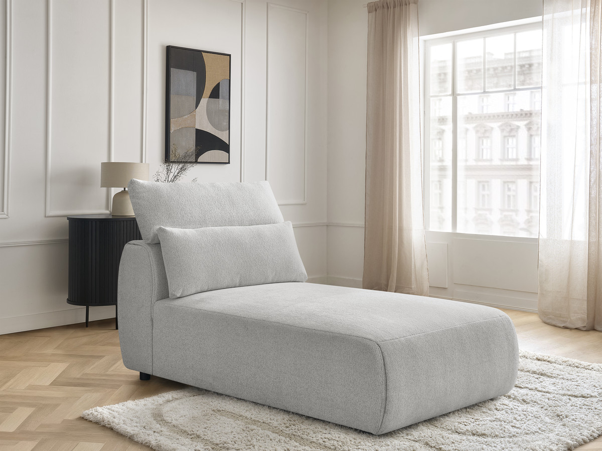 Chaise longue met hoofdsteun voor modulaire bank JANA, gemêleerde stof