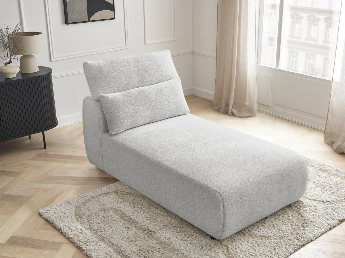 Chaise longue met hoofdsteun voor modulaire bank JANA, gemêleerde stof