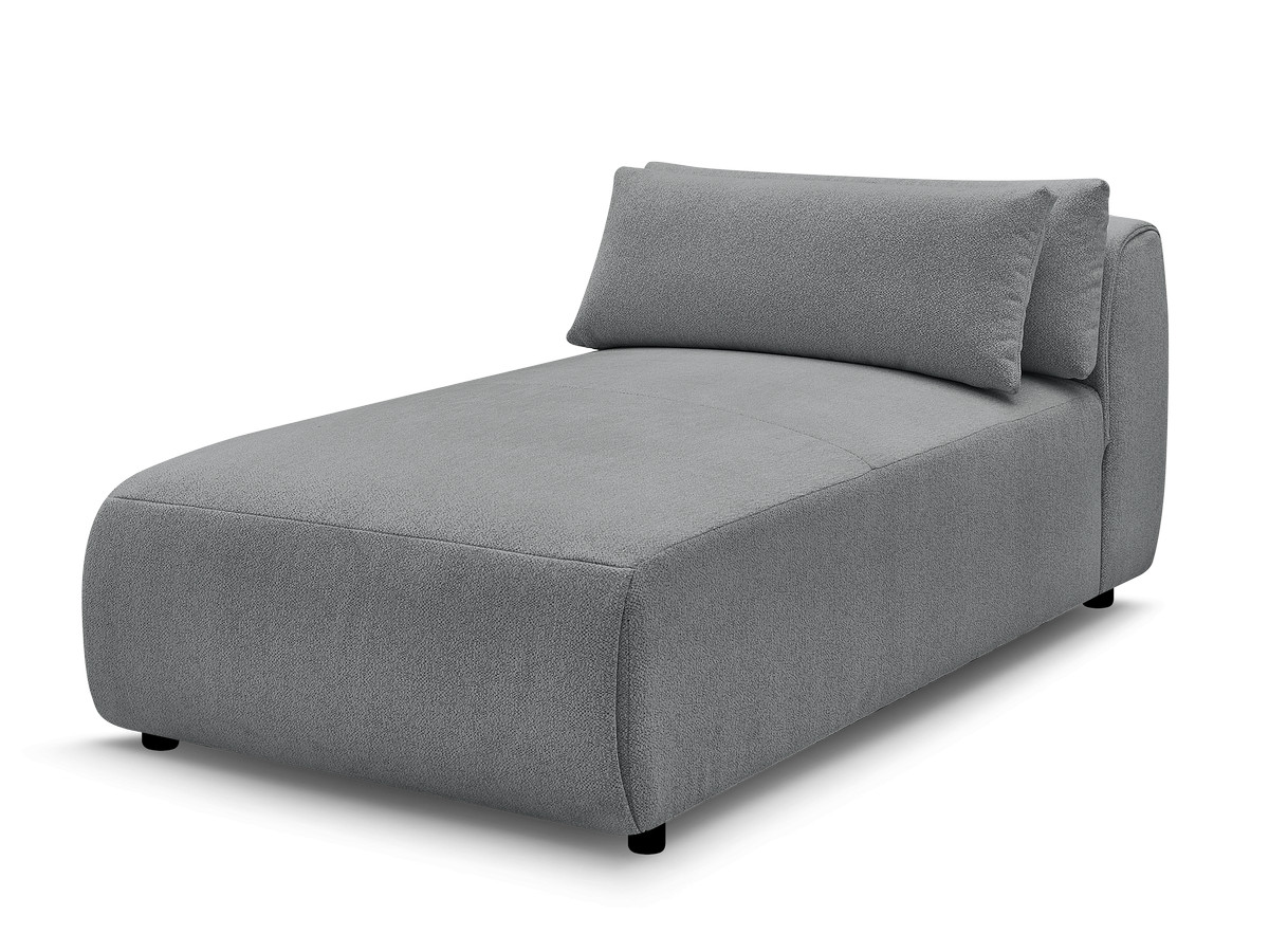 chaise longue met hoofdsteun voor modulaire bank jana, gemêleerde stof gekleurd donkergrijs