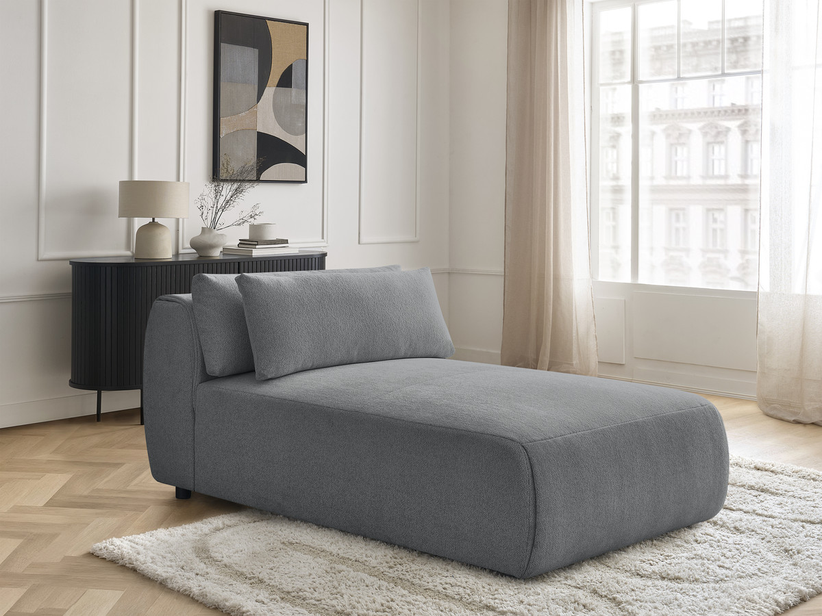 Méridienne avec têtière pour canapé modulable JANA chiné gris foncé — vue 5