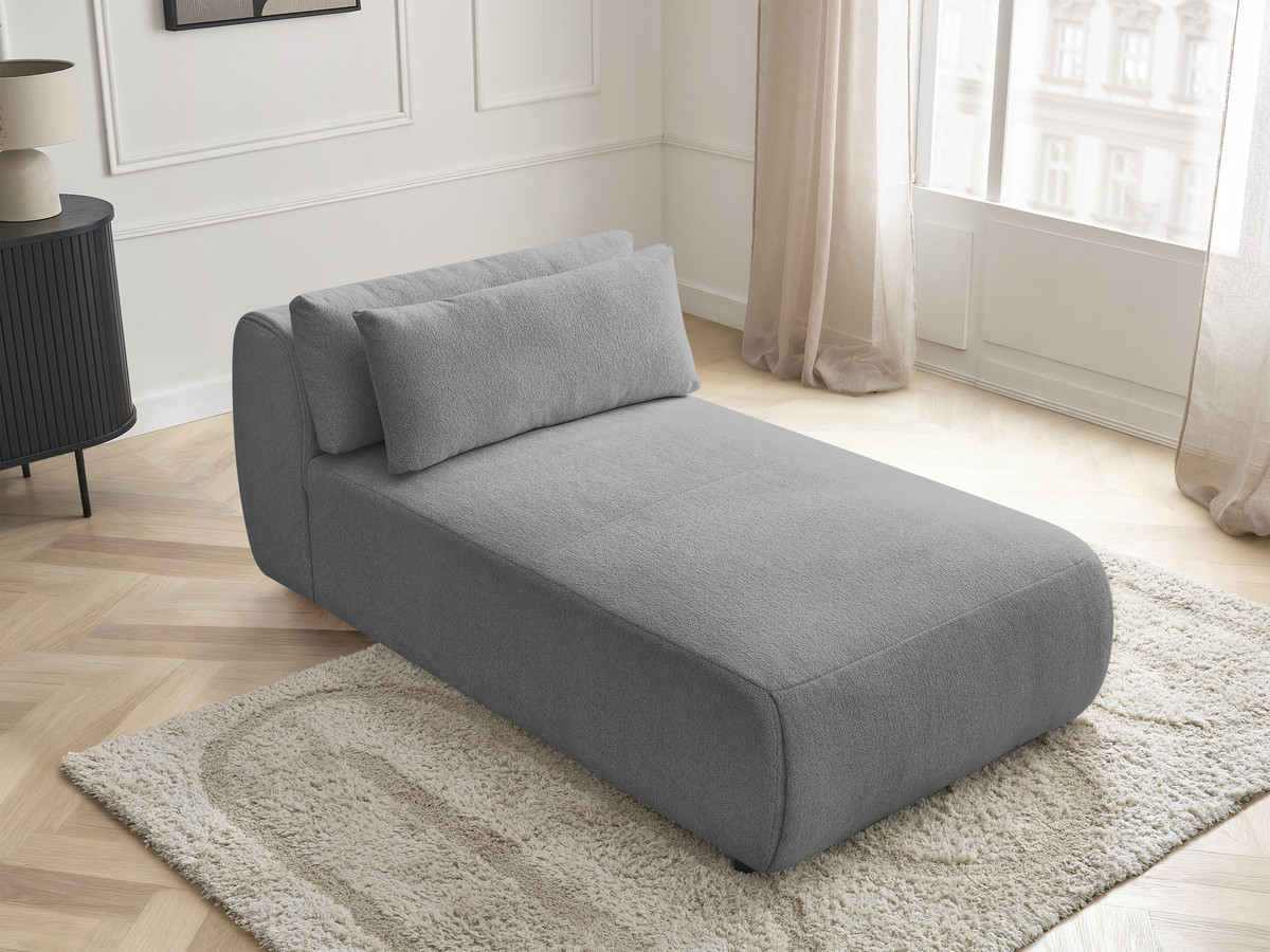 Méridienne avec têtière pour canapé modulable JANA chiné gris foncé — vue 6