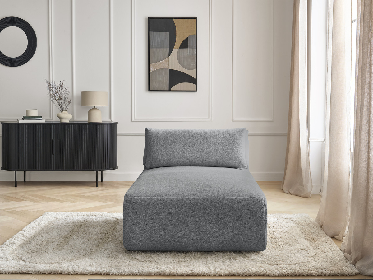 Chaise longue met hoofdsteun voor modulaire bank JANA, gemêleerde stof