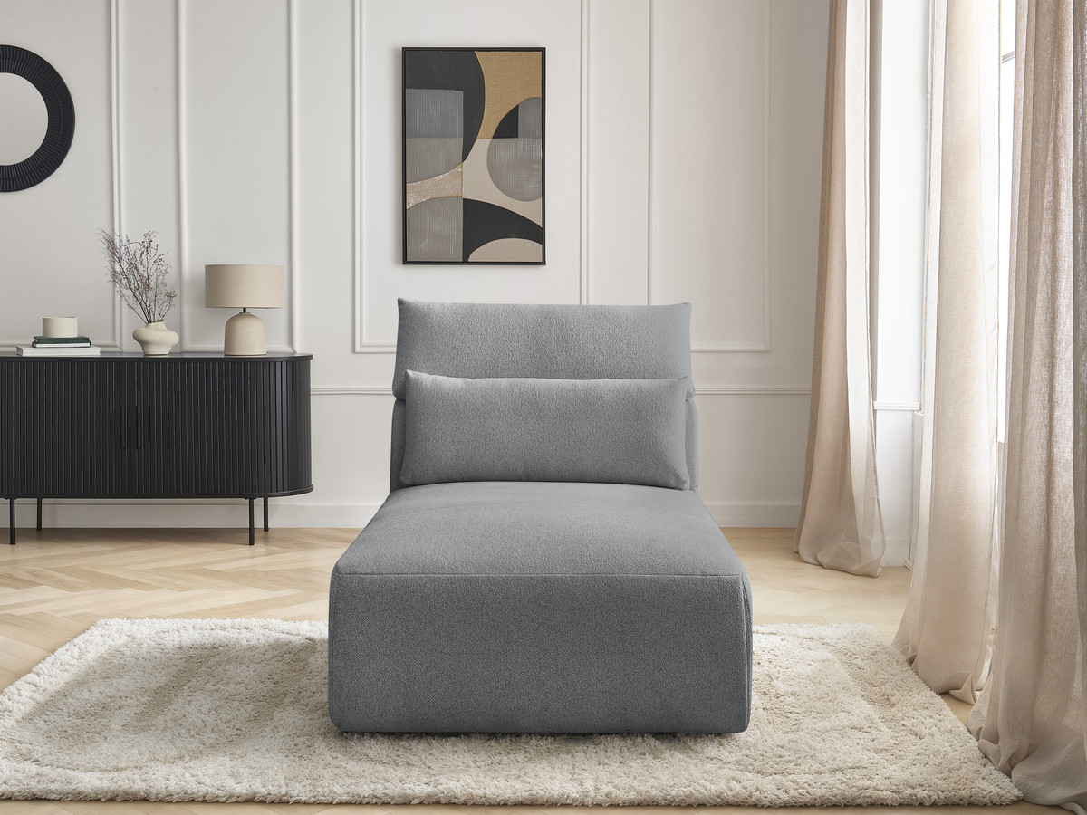 Chaise longue met hoofdsteun voor modulaire bank JANA, gemêleerde stof