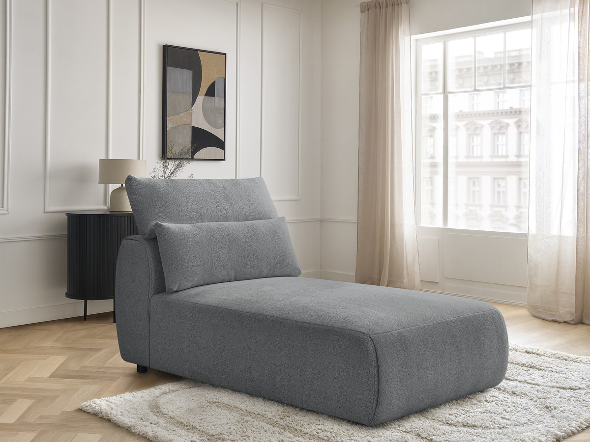 Chaise longue met hoofdsteun voor modulaire bank JANA, gemêleerde stof