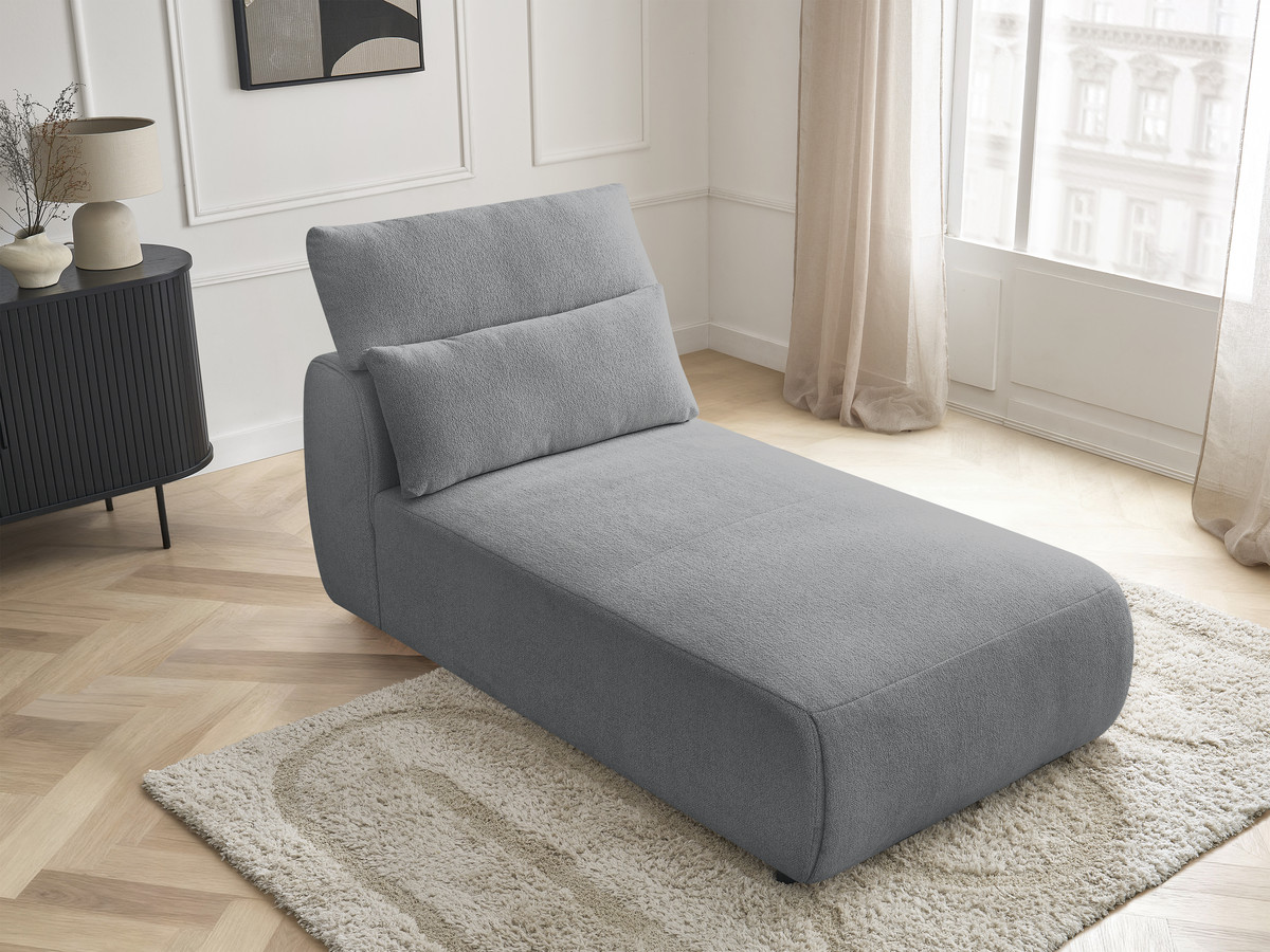 Chaise longue met hoofdsteun voor modulaire bank JANA, gemêleerde stof