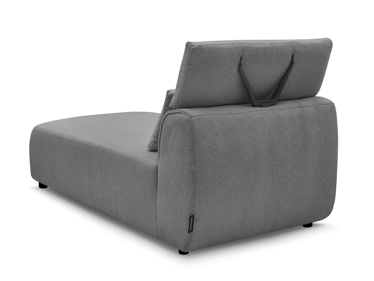 Chaise longue met hoofdsteun voor modulaire bank JANA, gemêleerde stof