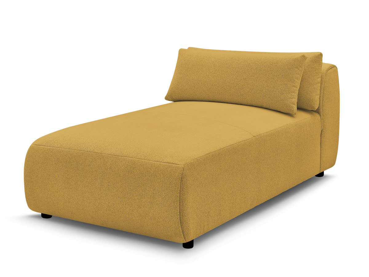 chaise longue met hoofdsteun voor modulaire bank jana, gemêleerde stof gekleurd geel