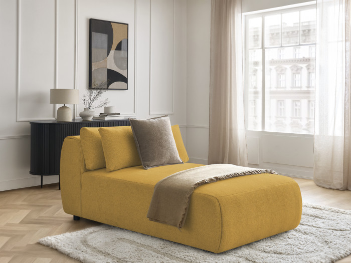 Méridienne avec têtière pour canapé modulable JANA tissu chiné