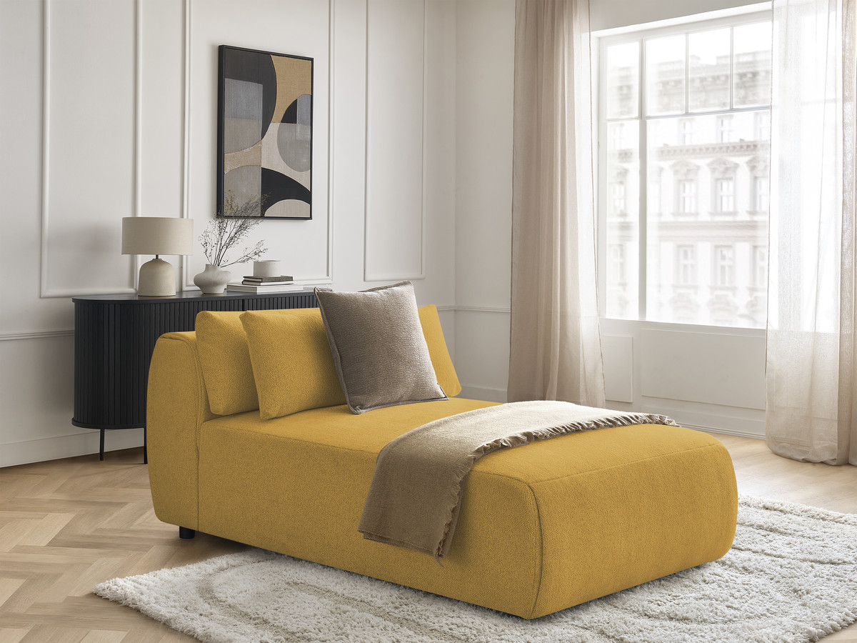 Méridienne avec têtière pour canapé modulable JANA chiné jaune