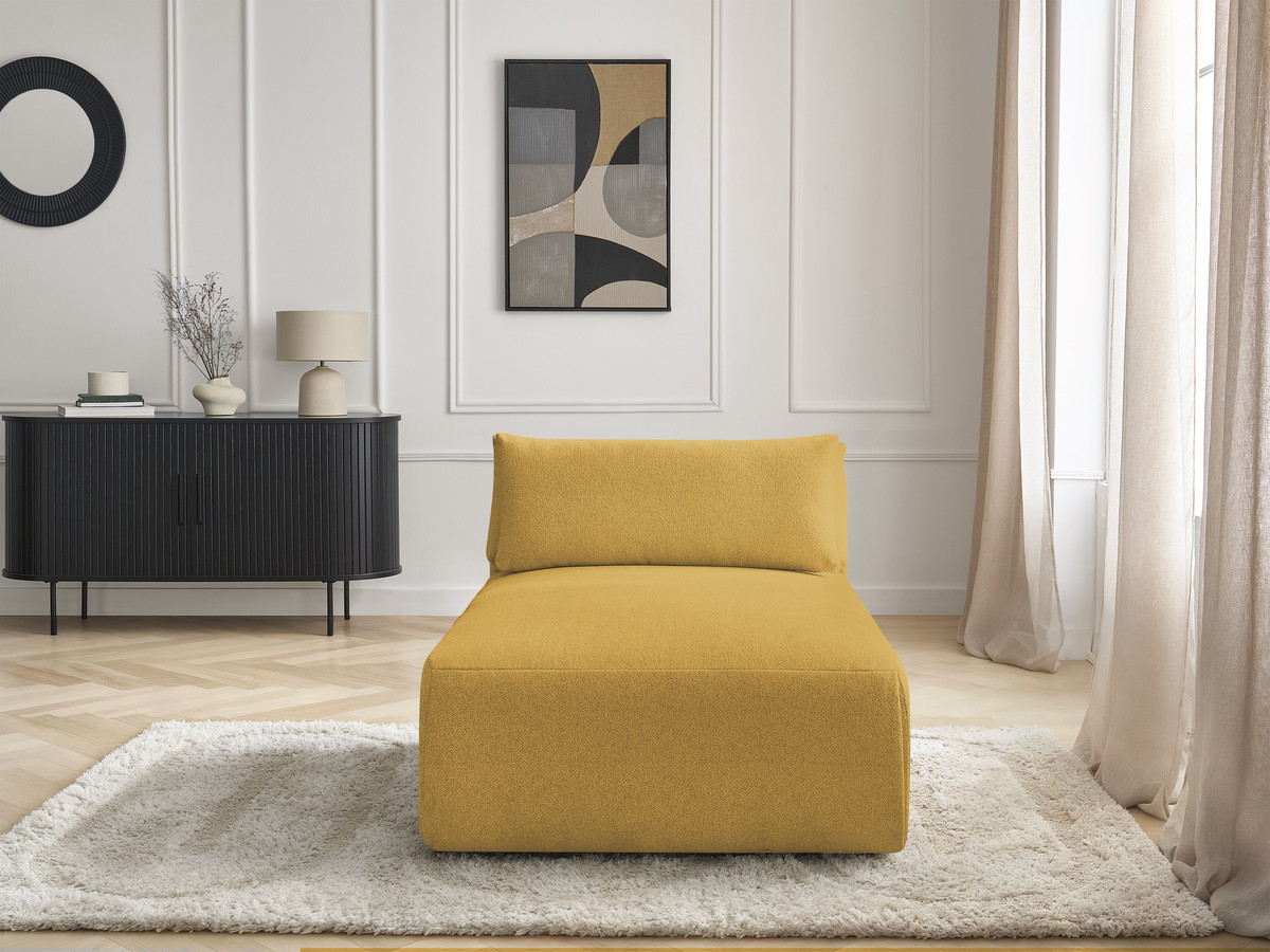 Méridienne avec têtière pour canapé modulable JANA chiné jaune — vue 5