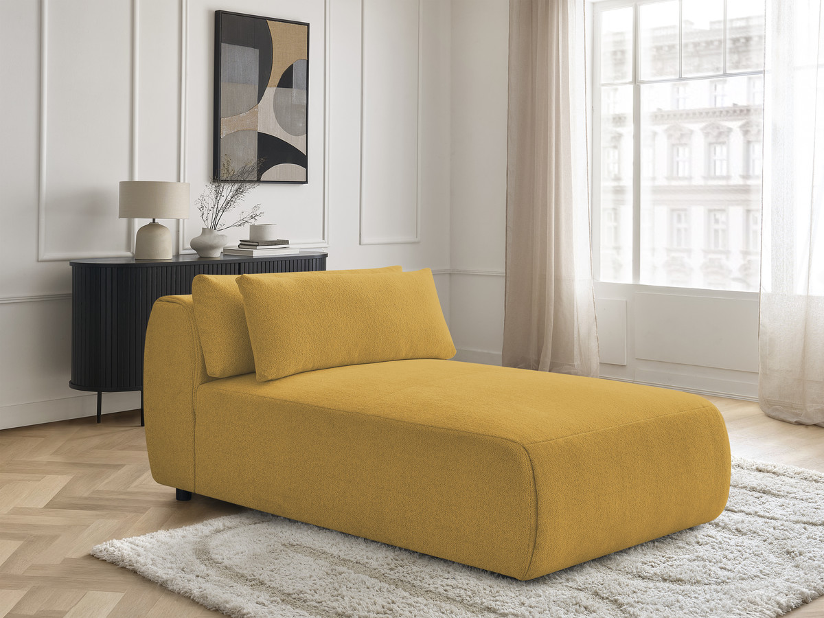 Chaise longue met hoofdsteun voor modulaire bank JANA, gemêleerde stof