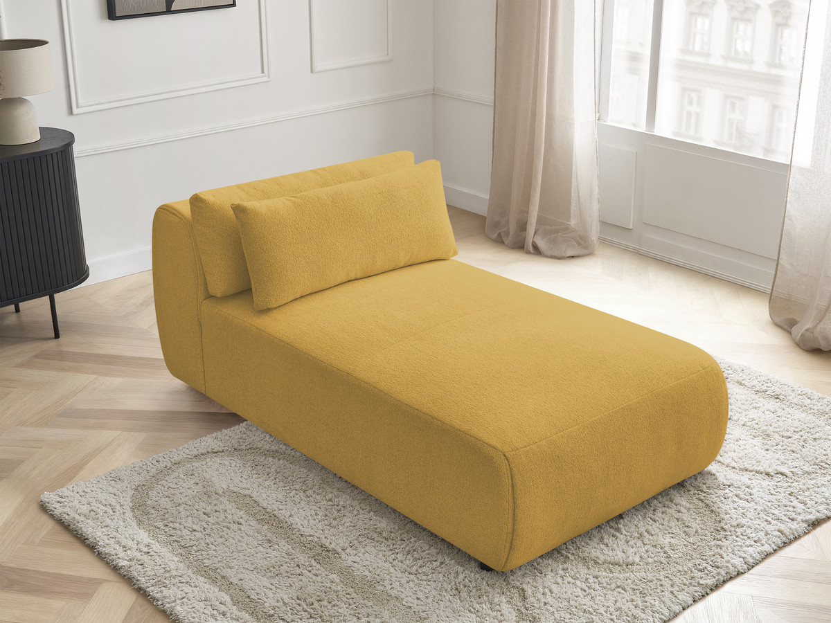Chaise longue met hoofdsteun voor modulaire bank JANA, gemêleerde stof