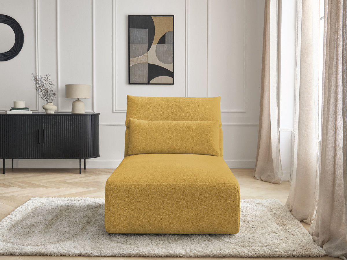 Chaise longue met hoofdsteun voor modulaire bank JANA, gemêleerde stof