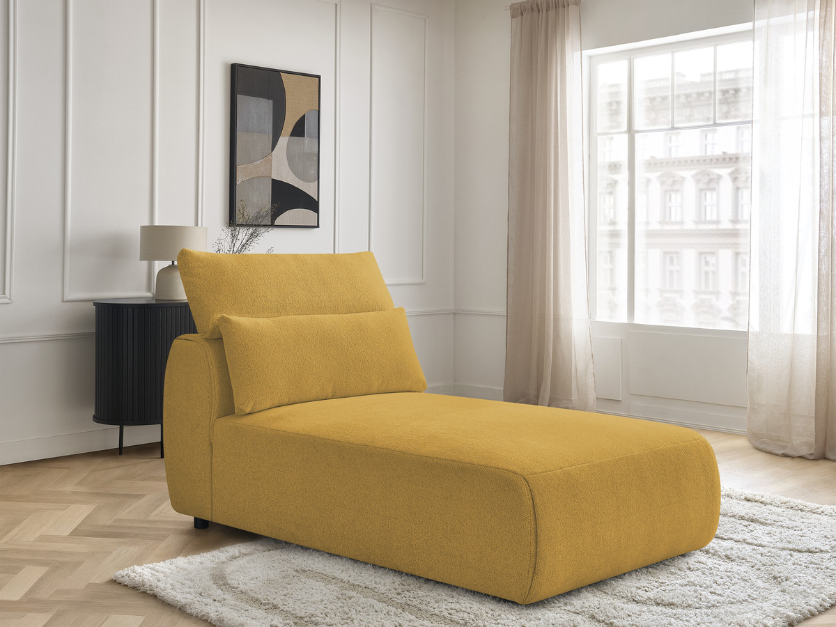 Chaise longue met hoofdsteun voor modulaire bank JANA, gemêleerde stof