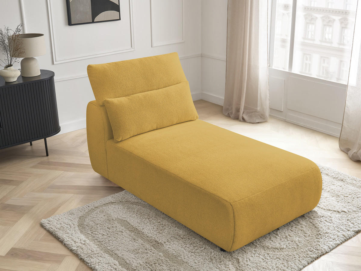 Chaise longue met hoofdsteun voor modulaire bank JANA, gemêleerde stof