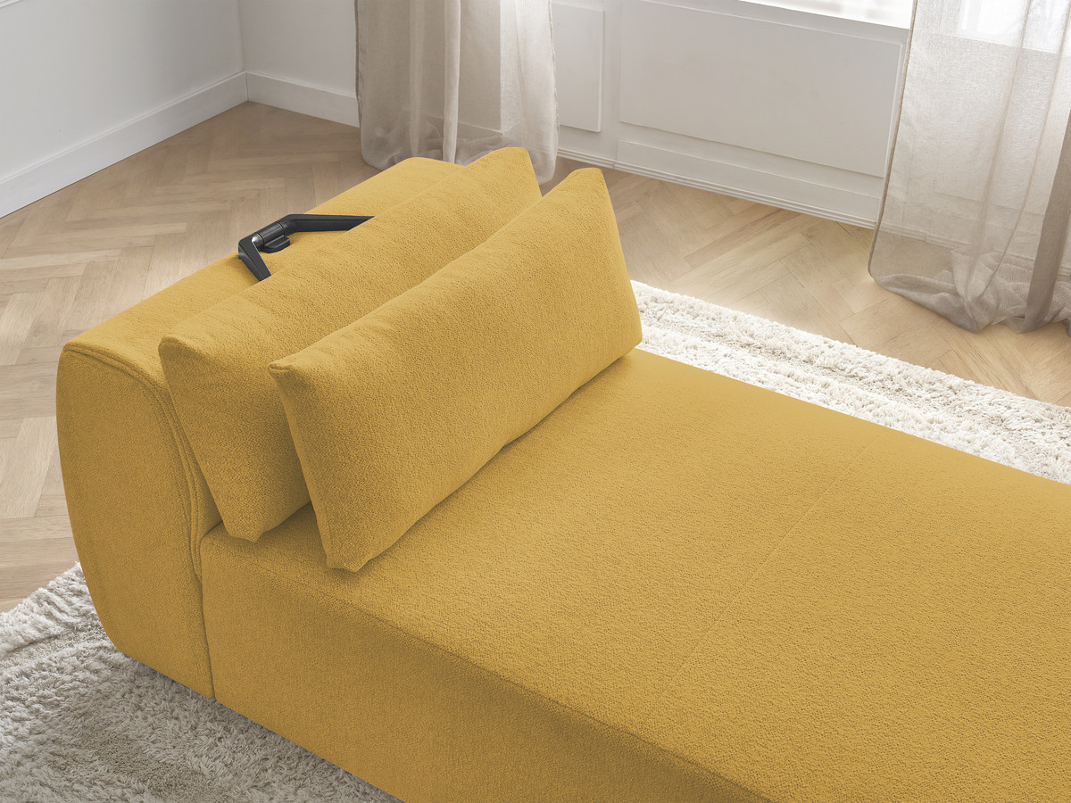 Chaise longue met hoofdsteun voor modulaire bank JANA, gemêleerde stof