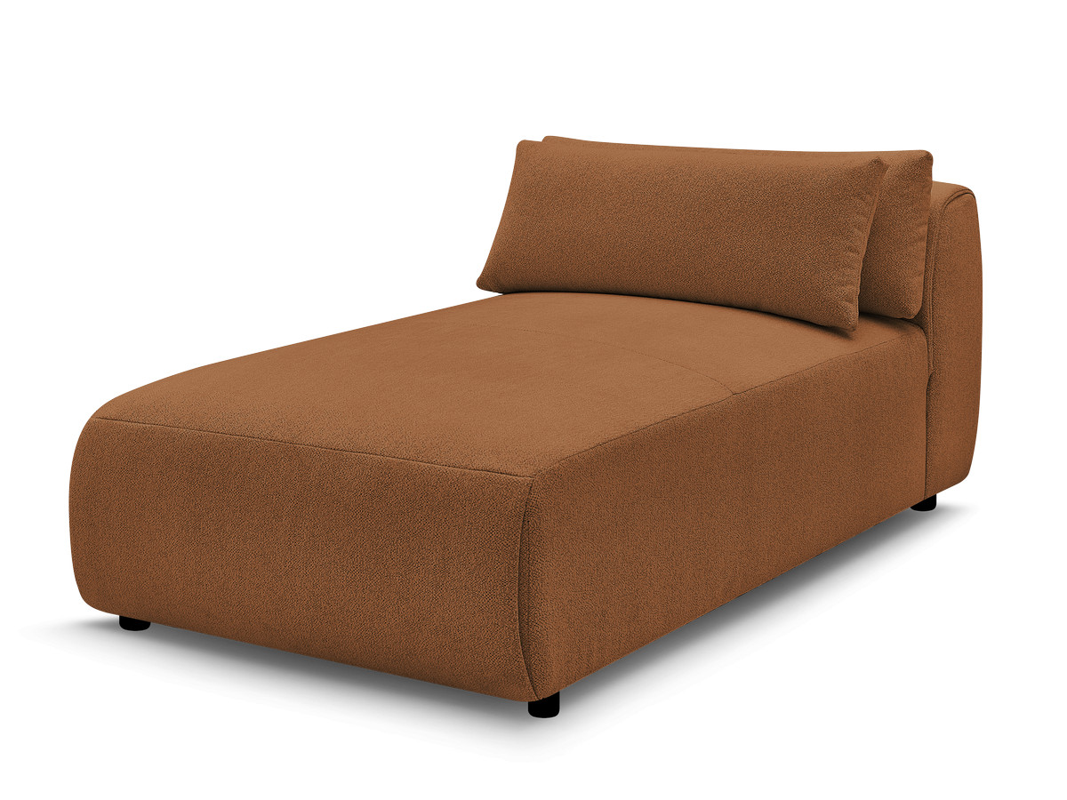 chaise longue met hoofdsteun voor modulaire bank jana, gemêleerde stof gekleurd oranje