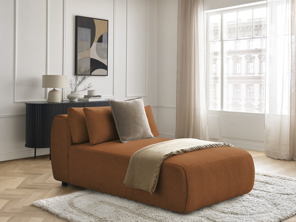 Chaise longue met hoofdsteun voor modulaire bank JANA, gemêleerde stof