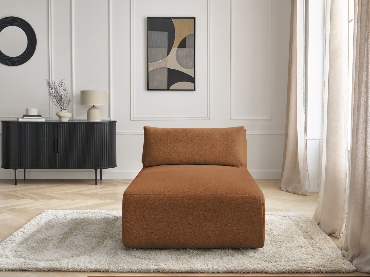 Méridienne avec têtière pour canapé modulable JANA chiné orange — vue 5