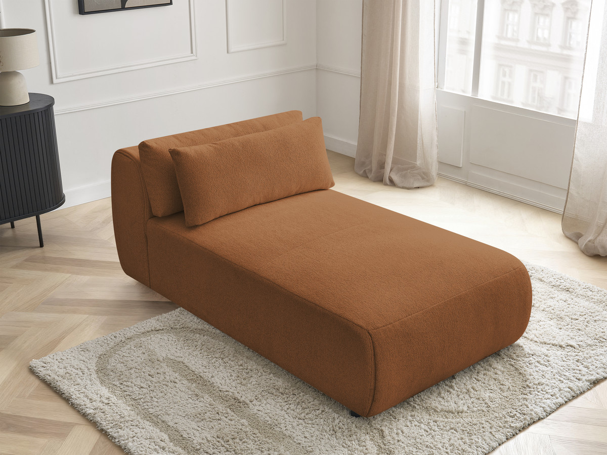 Méridienne avec têtière pour canapé modulable JANA chiné orange — vue 6