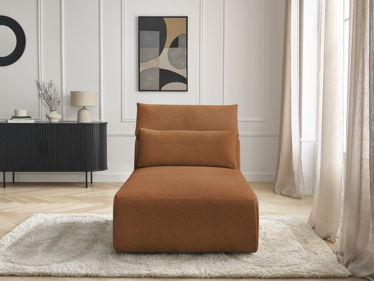 Chaise longue met hoofdsteun voor modulaire bank JANA, gemêleerde stof