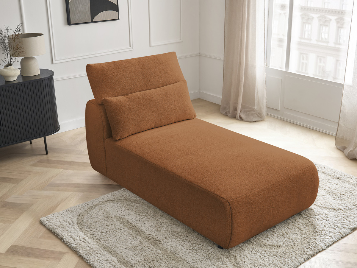 Chaise longue met hoofdsteun voor modulaire bank JANA, gemêleerde stof