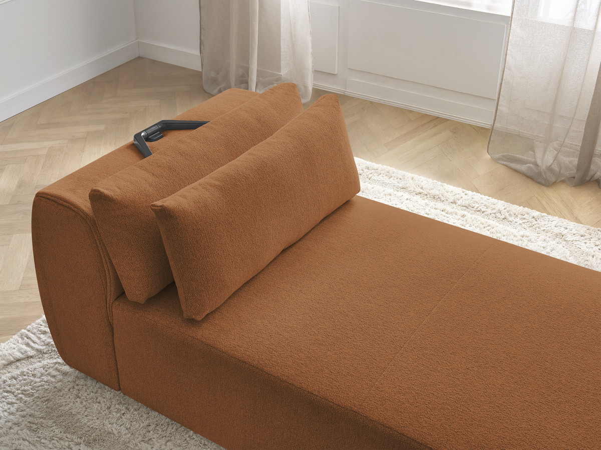 Chaise longue met hoofdsteun voor modulaire bank JANA, gemêleerde stof