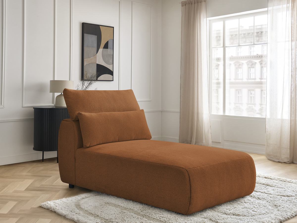 Chaise longue met hoofdsteun voor modulaire bank JANA, gemêleerde stof