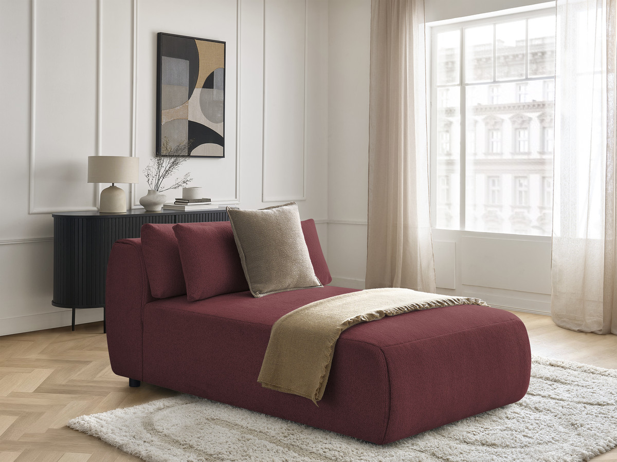 Méridienne avec têtière pour canapé modulable JANA chiné rouge