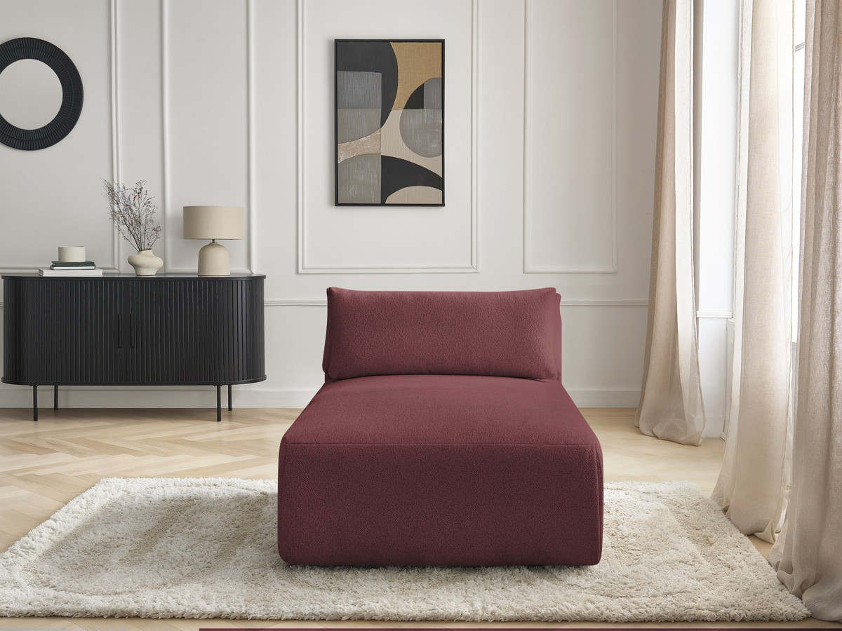 Méridienne avec têtière pour canapé modulable JANA chiné rouge — vue 5