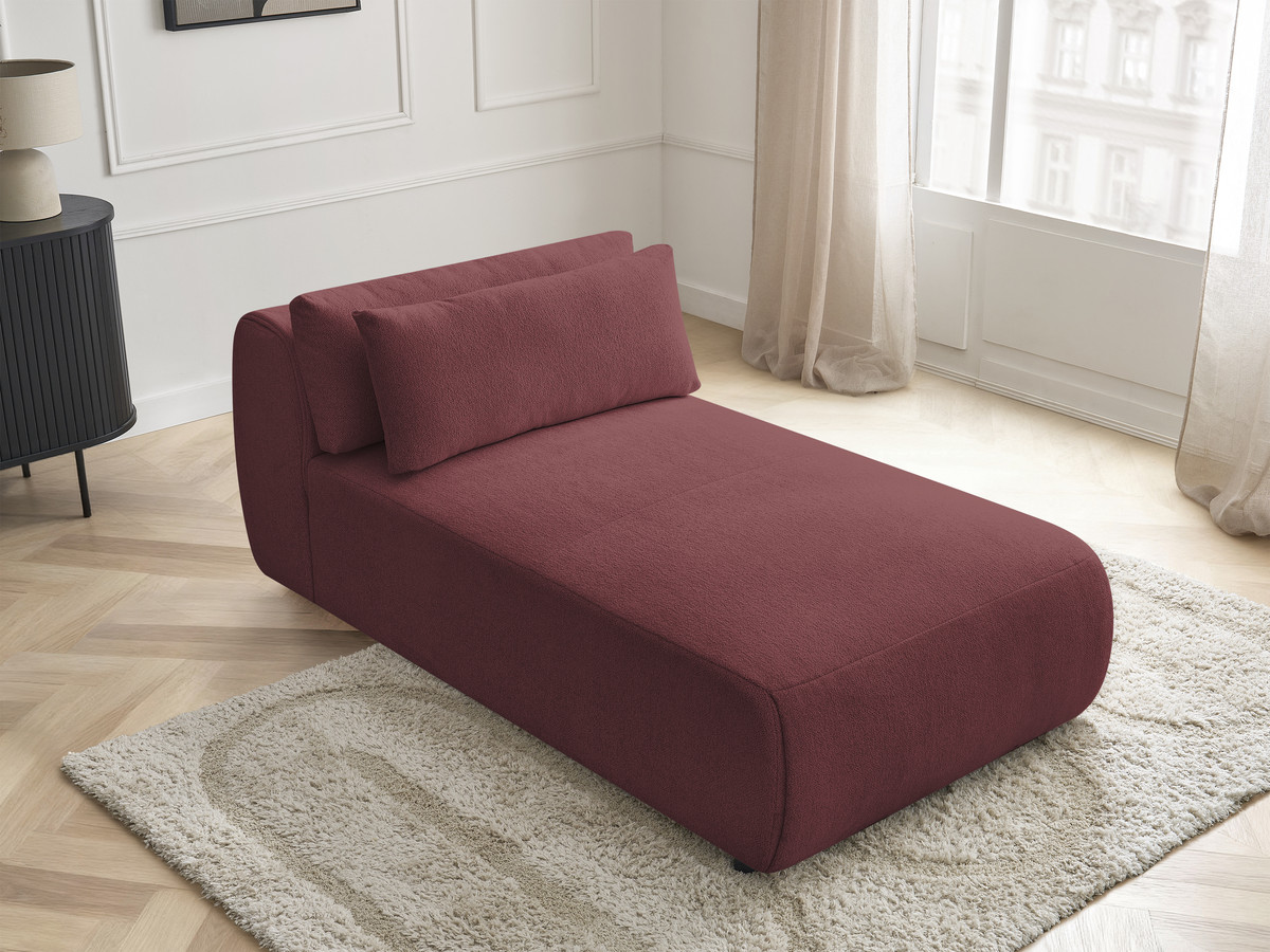 Méridienne avec têtière pour canapé modulable JANA chiné rouge — vue 6